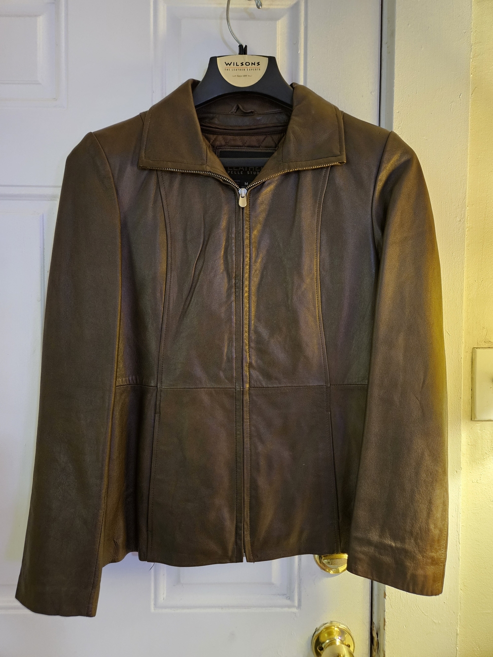 Vintage Wilsons Leather Men’s Brown Leather Zip Jacket
